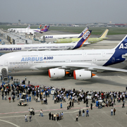 Passagiers aan boord van de Airbus A380